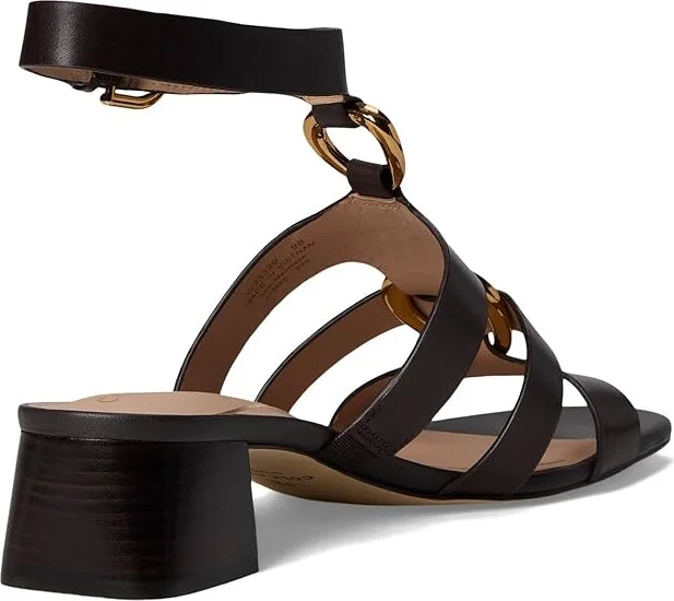 Cole Haan Lyanna Link Ankle Strap Sandals Women's Sandals Dark Chocolate Leather : 8.5 B - Medium - Image 4