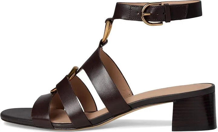 Cole Haan Lyanna Link Ankle Strap Sandals Women's Sandals Dark Chocolate Leather : 8.5 B - Medium - Image 6