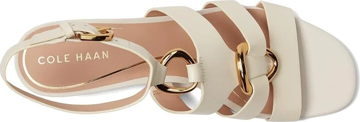 Cole Haan Lyanna Link Ankle Strap Sandals Women's Sandals Ivory Leather : 10 B - Medium - Image 2