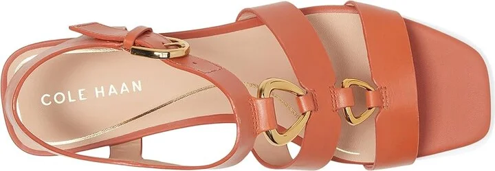 Cole Haan Lyanna Link Sandals Women's Sandals Auburn Leather : 6.5 B - Medium - Image 2
