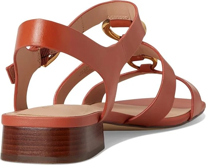 Cole Haan Lyanna Link Sandals Women's Sandals Auburn Leather : 6.5 B - Medium - Image 4