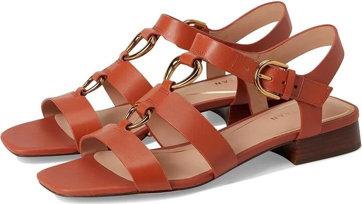Cole Haan Lyanna Link Sandals Women's Sandals Auburn Leather : 6.5 B - Medium