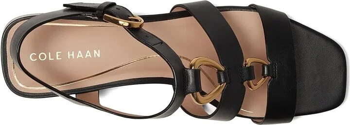 Cole Haan Lyanna Link Sandals Women's Sandals Black Leather : 9 B - Medium - Image 2