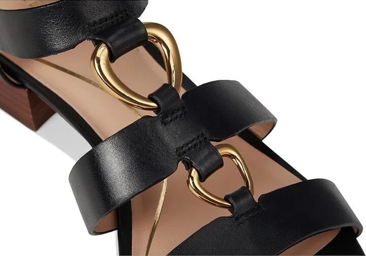 Cole Haan Lyanna Link Sandals Women's Sandals Black Leather : 9 B - Medium - Image 7