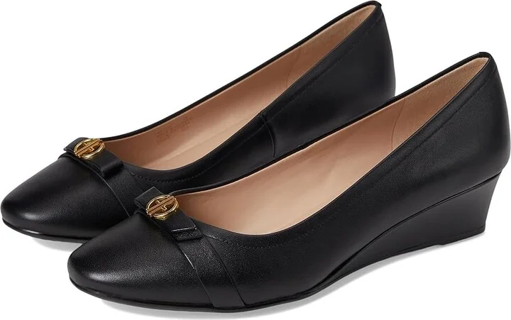 Cole Haan Malta Wedge 40 mm Women's Shoes Black Leather : 10 B - Medium