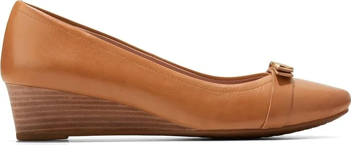 Cole Haan Malta Wedge 40 mm Women's Shoes Pecan Leather/Natural Stack : 11 B - Medium - Image 7