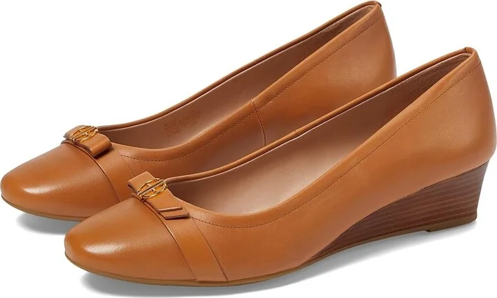 Cole Haan Malta Wedge 40 mm Women's Shoes Pecan Leather/Natural Stack : 11 B - Medium
