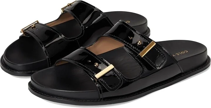 Cole Haan Marisol Footbed Sandals Women's Sandals Black Patent Leather : 8 B - Medium