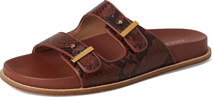 Cole Haan Marisol Footbed Sandals Women's Sandals Dark Cuoio Snake Print Leather : 6 B - Medium - Image 5