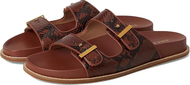 Cole Haan Marisol Footbed Sandals Women's Sandals Dark Cuoio Snake Print Leather : 6 B - Medium