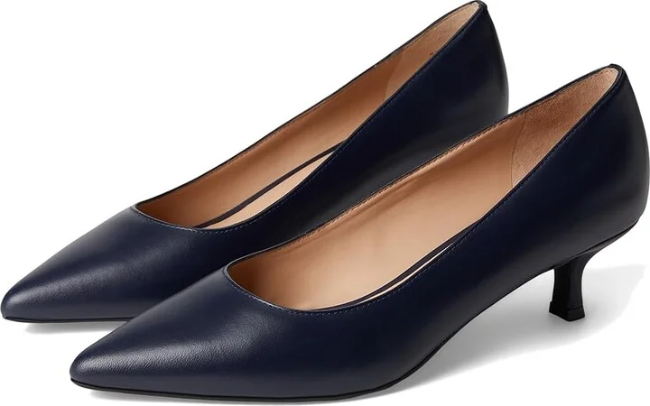 Cole Haan Marjorie Pumps Waterproof 45mm High Women's Heels Navy Blazer Leather Wp : 7 B - Medium, Leather/Rubber