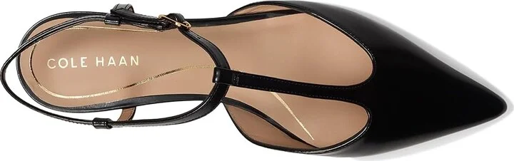 Cole Haan Marlah T-Strap Ballet Flats Women's Flat Shoes Black Box Leather : 8 B - Medium, EVA/Leather/Polyester - Image 2