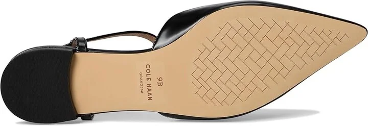 Cole Haan Marlah T-Strap Ballet Flats Women's Flat Shoes Black Box Leather : 8 B - Medium, EVA/Leather/Polyester - Image 3