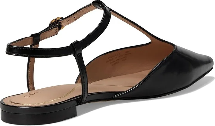 Cole Haan Marlah T-Strap Ballet Flats Women's Flat Shoes Black Box Leather : 8 B - Medium, EVA/Leather/Polyester - Image 4