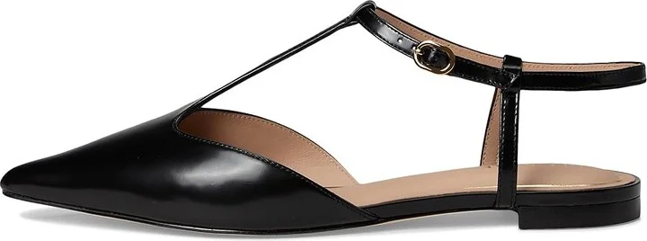 Cole Haan Marlah T-Strap Ballet Flats Women's Flat Shoes Black Box Leather : 8 B - Medium, EVA/Leather/Polyester - Image 6