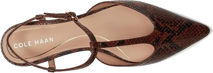 Cole Haan Marlah T-Strap Ballet Flats Women's Flat Shoes Dark Cuoio Snake Print Leather : 10.5 B - Medium, EVA/Leather/Polyester - Image 2