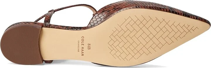 Cole Haan Marlah T-Strap Ballet Flats Women's Flat Shoes Dark Cuoio Snake Print Leather : 10.5 B - Medium, EVA/Leather/Polyester - Image 3