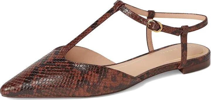 Cole Haan Marlah T-Strap Ballet Flats Women's Flat Shoes Dark Cuoio Snake Print Leather : 10.5 B - Medium, EVA/Leather/Polyester - Image 5