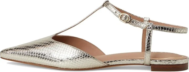 Cole Haan Marlah T-Strap Ballet Flats Women's Flat Shoes Gold Snake Print Leather : 7 B - Medium, EVA/Leather/Polyester - Image 6