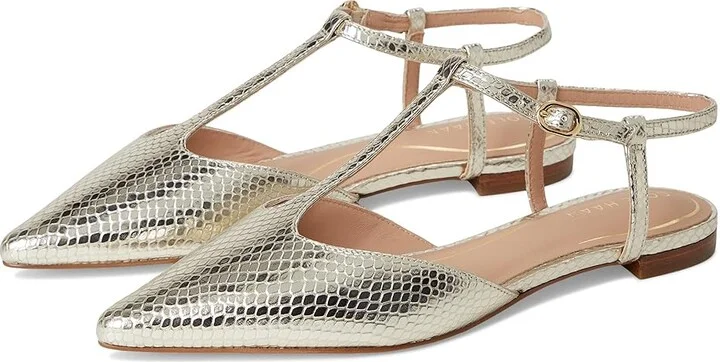 Gold Snake Print Leather