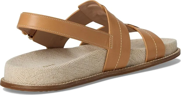 Cole Haan Marlee Fisherman Footbed Sandals Women's Sandals Biscuit Leather/Natural Canvas : 6 B - Medium, Leather/Rubber - Image 4