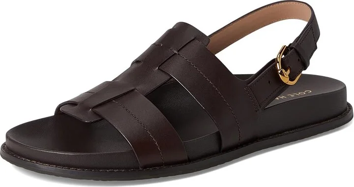 Cole Haan Marlee Fisherman Footbed Sandals Women's Sandals Dark Chocolate Leather : 7 B - Medium, Leather/Rubber - Image 5