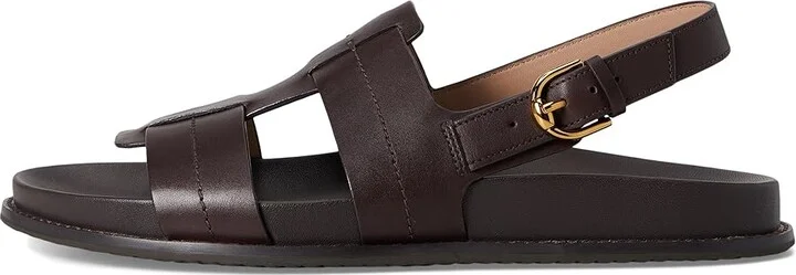 Cole Haan Marlee Fisherman Footbed Sandals Women's Sandals Dark Chocolate Leather : 7 B - Medium, Leather/Rubber - Image 6