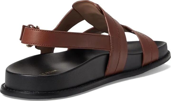 Cole Haan Marlee Fisherman Footbed Sandals Women's Sandals Dark Cuoio Leather : 6 B - Medium, Leather/Rubber - Image 4