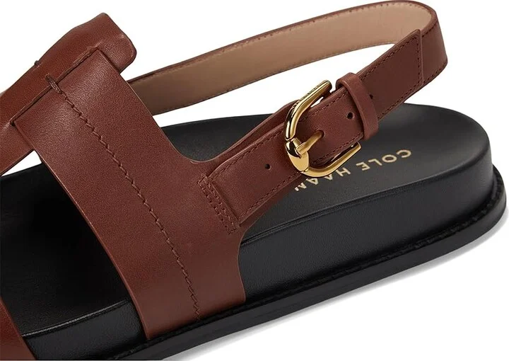 Cole Haan Marlee Fisherman Footbed Sandals Women's Sandals Dark Cuoio Leather : 6 B - Medium, Leather/Rubber - Image 7
