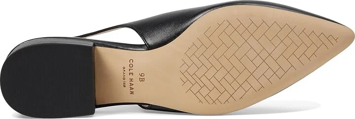 Cole Haan Mazie Slingback Flat Women's Flat Shoes Black Leather : 8.5 B - Medium, Leather/Rubber - Image 3