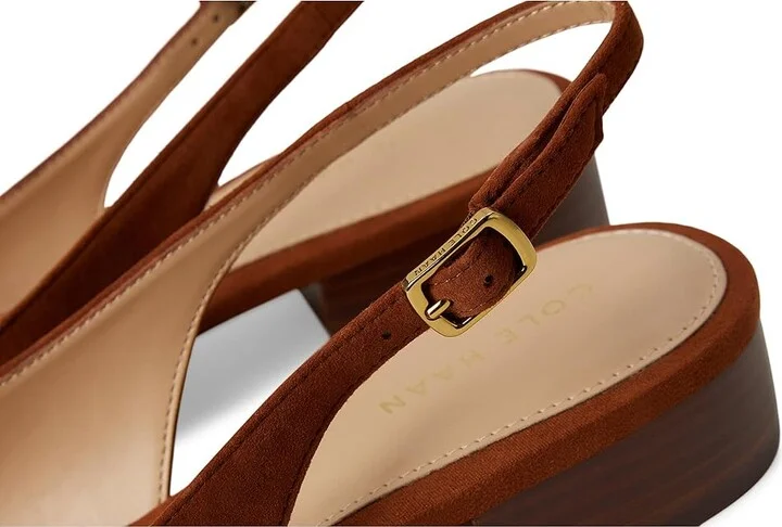Cole Haan Mazie Slingback Flat Women's Flat Shoes Dark Cuoio Suede : 9.5 B - Medium, Leather/Rubber - Image 7