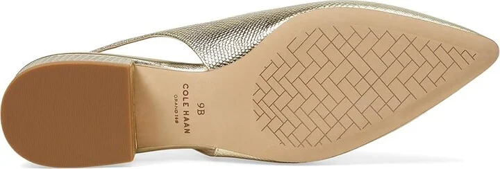 Cole Haan Mazie Slingback Flat Women's Flat Shoes Gold Lizard Print : 8.5 B - Medium, Leather/Rubber - Image 3