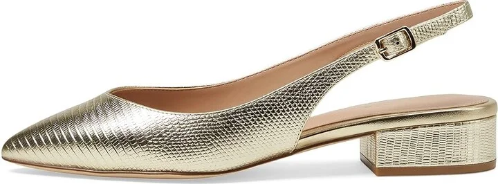Cole Haan Mazie Slingback Flat Women's Flat Shoes Gold Lizard Print : 8.5 B - Medium, Leather/Rubber - Image 5