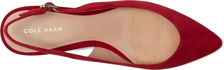 Cole Haan Mazie Slingback Flat Women's Flat Shoes Rio Red Suede : 10.5 B - Medium, Rubber/Suede/Vinyl - Image 2