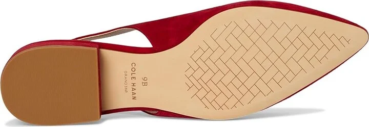 Cole Haan Mazie Slingback Flat Women's Flat Shoes Rio Red Suede : 10.5 B - Medium, Rubber/Suede/Vinyl - Image 3