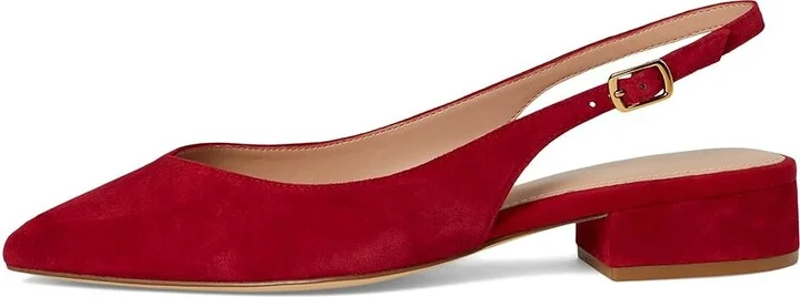 Cole Haan Mazie Slingback Flat Women's Flat Shoes Rio Red Suede : 10.5 B - Medium, Rubber/Suede/Vinyl - Image 6