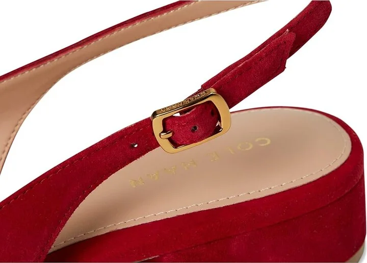 Cole Haan Mazie Slingback Flat Women's Flat Shoes Rio Red Suede : 10.5 B - Medium, Rubber/Suede/Vinyl - Image 7