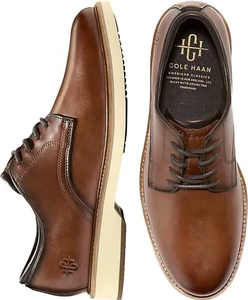 Cole Haan Men's American Classics Montrose Leather Plain Toe Oxfords British Tan