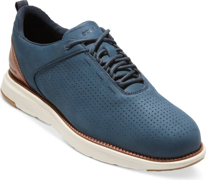 Cole Haan Men's Grand Atlantic Textured Sneaker - Navy Blazer Nubuck /British Tan/birch