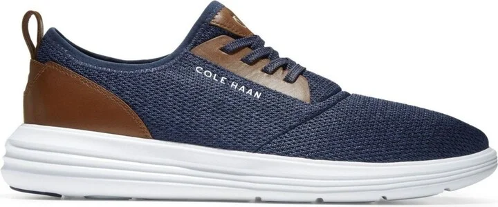 Cole Haan Men's Grand Sports Journey Knit Sneakers - Navy Ink, Optic White - Image 2