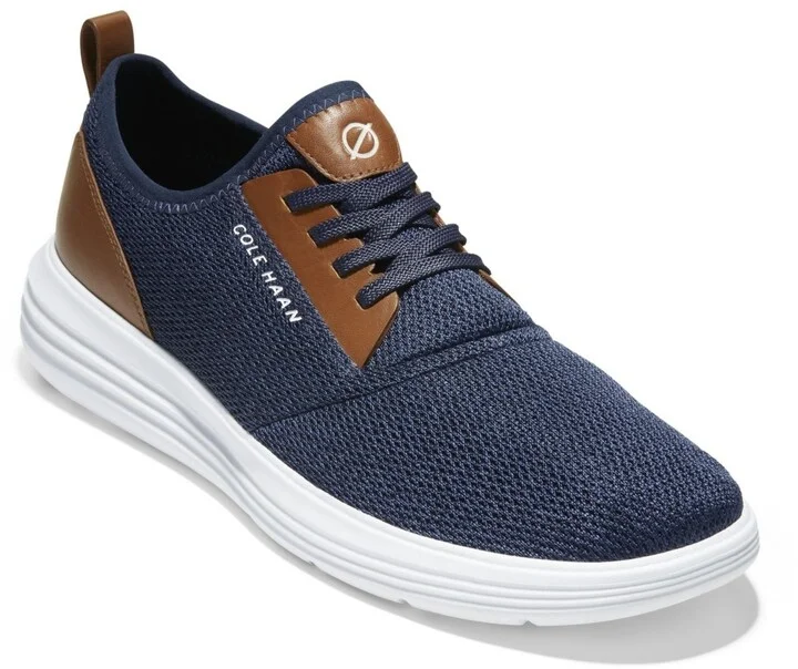 Cole Haan Men's Grand Sports Journey Knit Sneakers - Navy Ink, Optic White