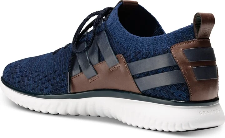 Cole Haan Men's GrandMotion Stitchlite Woven Sneakers - Navy Ink/Peony - Image 4