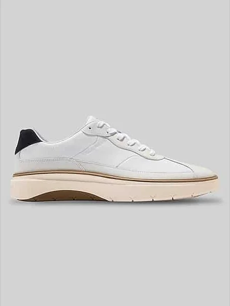 Cole Haan Men's GrandPro FeatherArc Bike Toe Lace-Up Sneakers Optic White / Ivory / Black