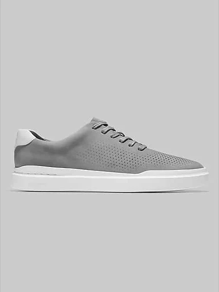 Cole Haan Men's GrandPro Rally Laser Cut Lace-Up Sneakers Ironstone / Optic White