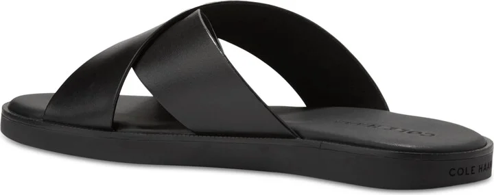 Cole Haan Men's Nantucket Cross Strap Slip-On Slide Sandals - Black/black - Image 3