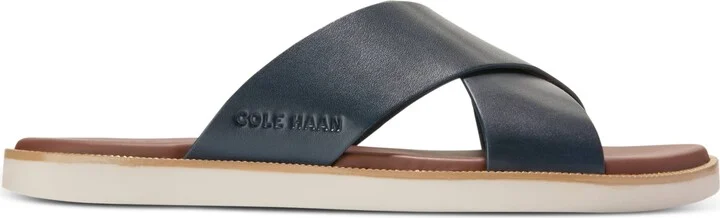 Cole Haan Men's Nantucket Cross Strap Slip-On Slide Sandals - Black/black - Image 7