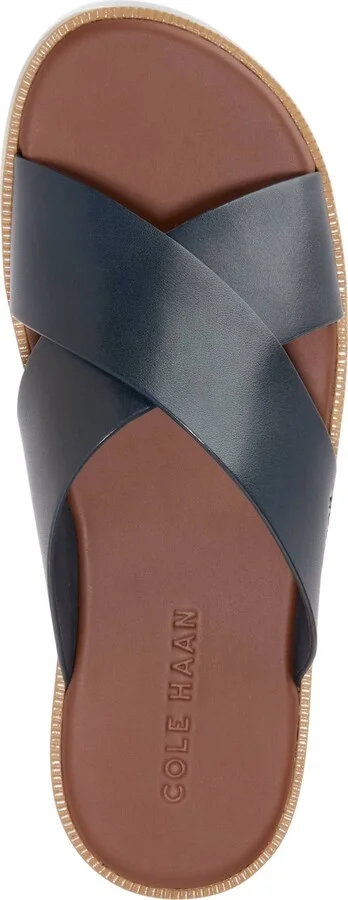 Cole Haan Men's Nantucket Cross Strap Slip-On Slide Sandals - Black/black - Image 9