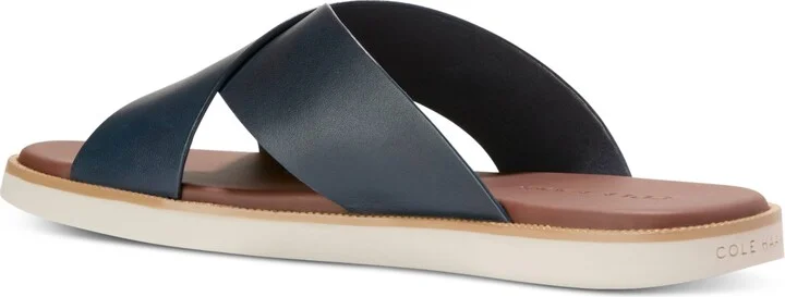 Cole Haan Men's Nantucket Cross Strap Slip-On Slide Sandals - Black/black - Image 11