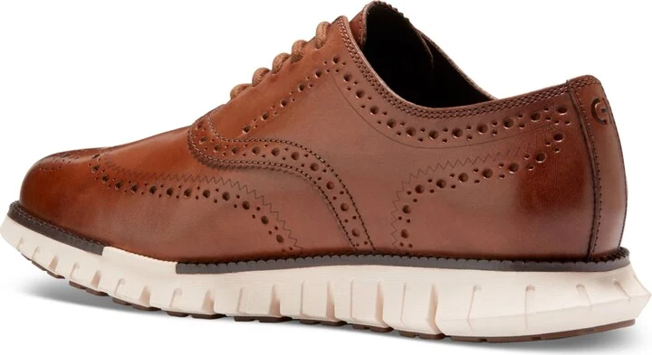 Cole Haan Men's ZERÃGRAND Remastered Lace-Up Wingtip Oxford Shoes - Ch British Tan/ivory - Image 3