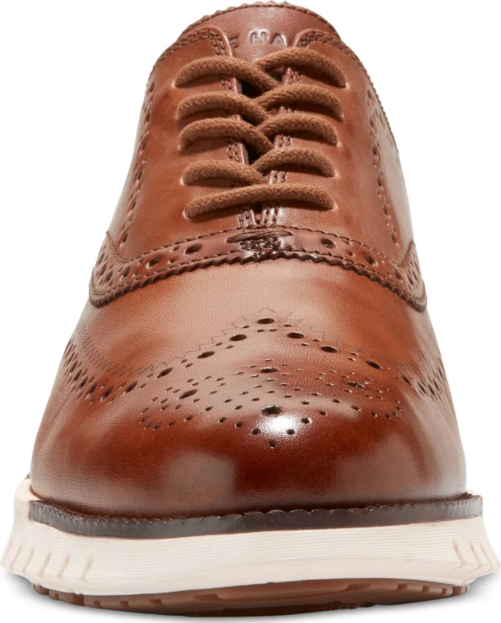 Cole Haan Men's ZERÃGRAND Remastered Lace-Up Wingtip Oxford Shoes - Ch British Tan/ivory - Image 4